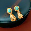 Vintage Gold Plated Geometry Shape Chain Necklace 6W6JNC891