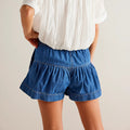Ruffle Button Denim Shorts - DippedShop Wholesale - #0723