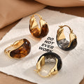 Fashion Amber Resin Huggie Hoop Earrings 6W6JER945