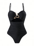 Solid Slim One Piece Swimwear - DippedShop Wholesale - #9747