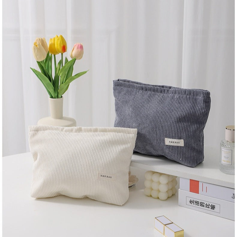 Simple Solid Color Corduroy Cosmetic Bag DPB1023