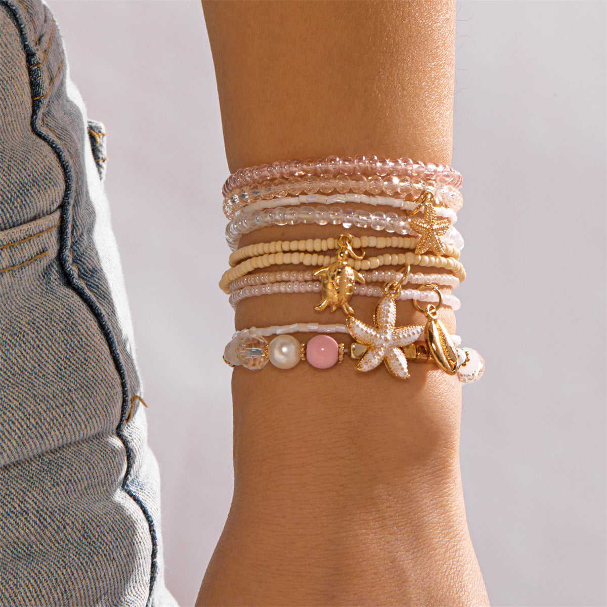 Beach Layered Seed Bead Bracel - DippedShop Wholesale - #2963