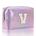 Simple Initial Letter Embroidered Portable Makeup Bag 6S10BOB1037