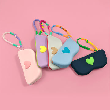 Stylish Color Block Love Silicone Glasses Case MK2BLC6W13HSY44