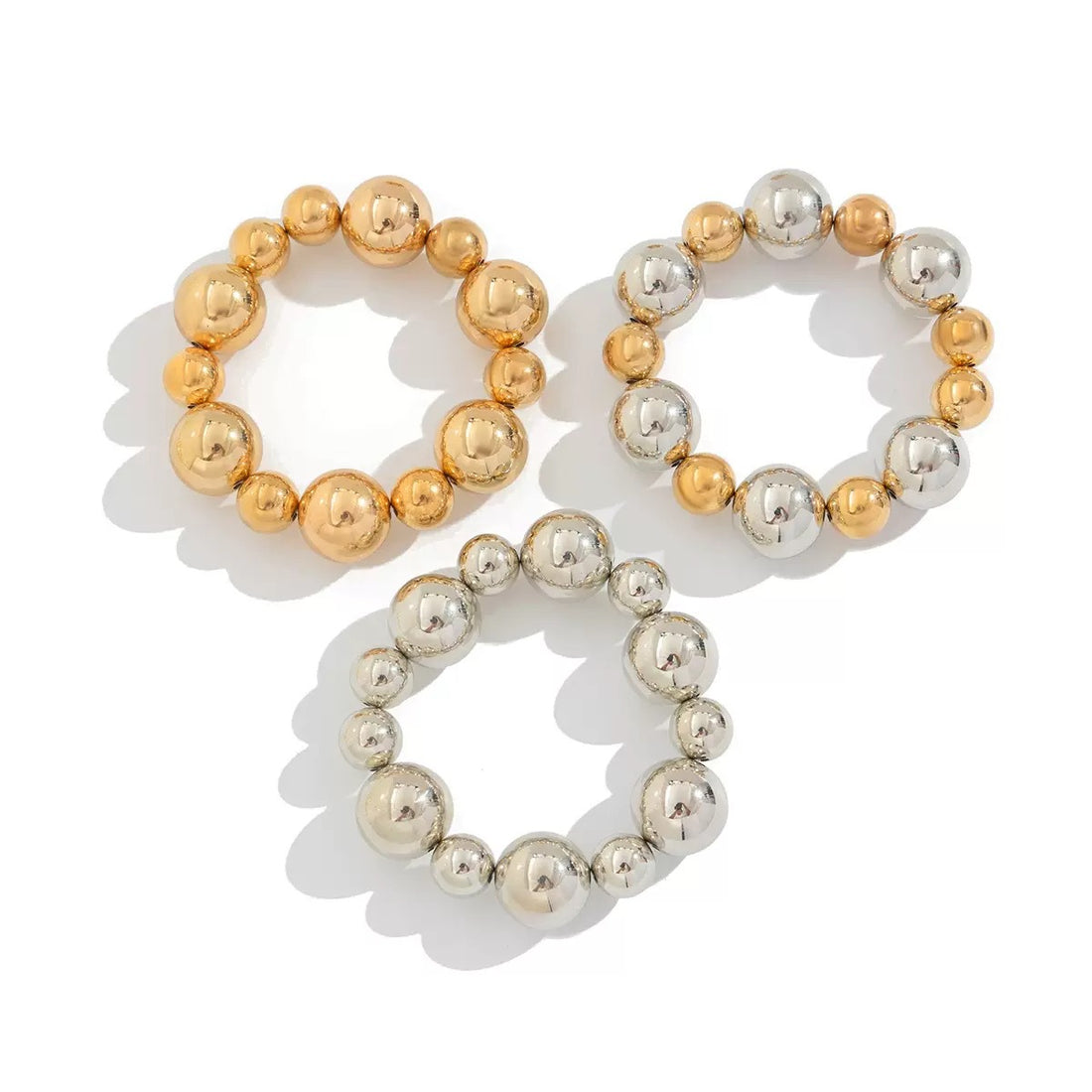 Bold Punk Style Color Contrast Bead Bracelet DP25F809