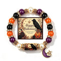 Handmade Halloween Ghost Beaded Stretch Bracelet 6W6JBR449