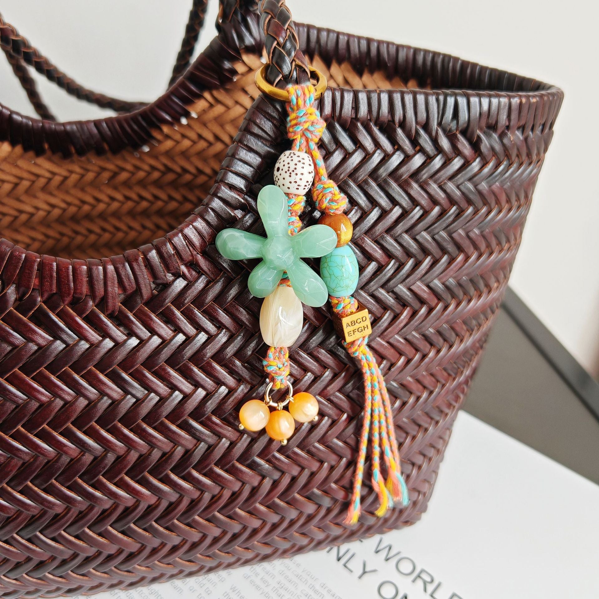 Flower Beaded Tassel Keychain - DippedShop Wholesale - #9411