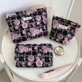Vintage Floral Embossed Portable Makeup Bag MK2BW6W10BOB409