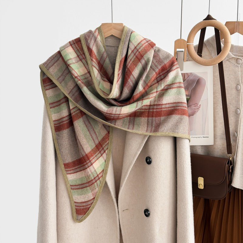 Plaid Triangle Scarf Wrap - DippedShop Wholesale - #1171