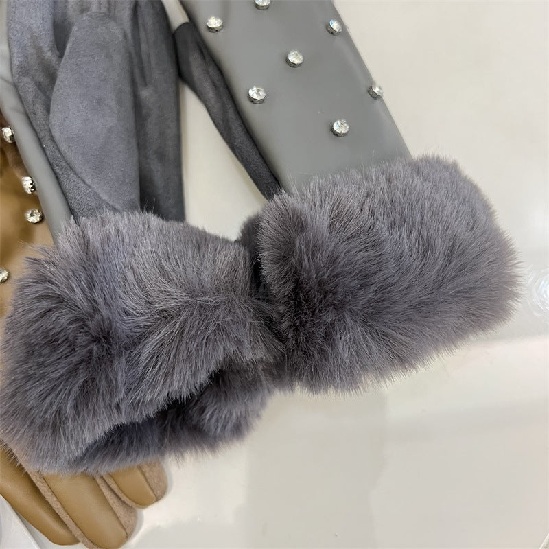 Sparkly Rhinestone Plush Cuff Warm - DippedShop Wholesale - #3859