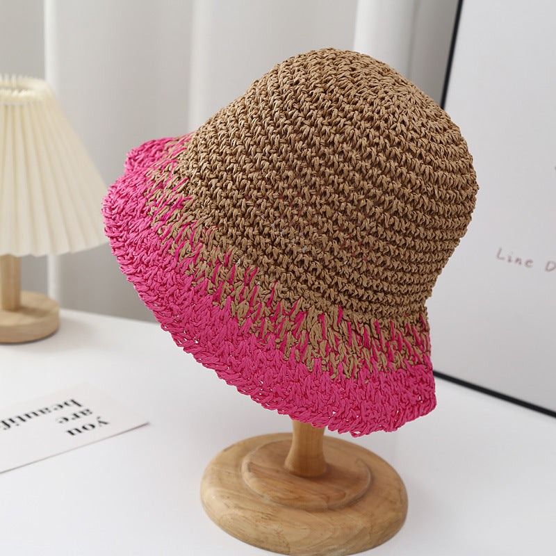 Color Block Straw Hat - DippedShop Wholesale - #7651