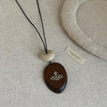 Vintage Wooden Heart Pendant Choker Necklace 6W6JNC382L