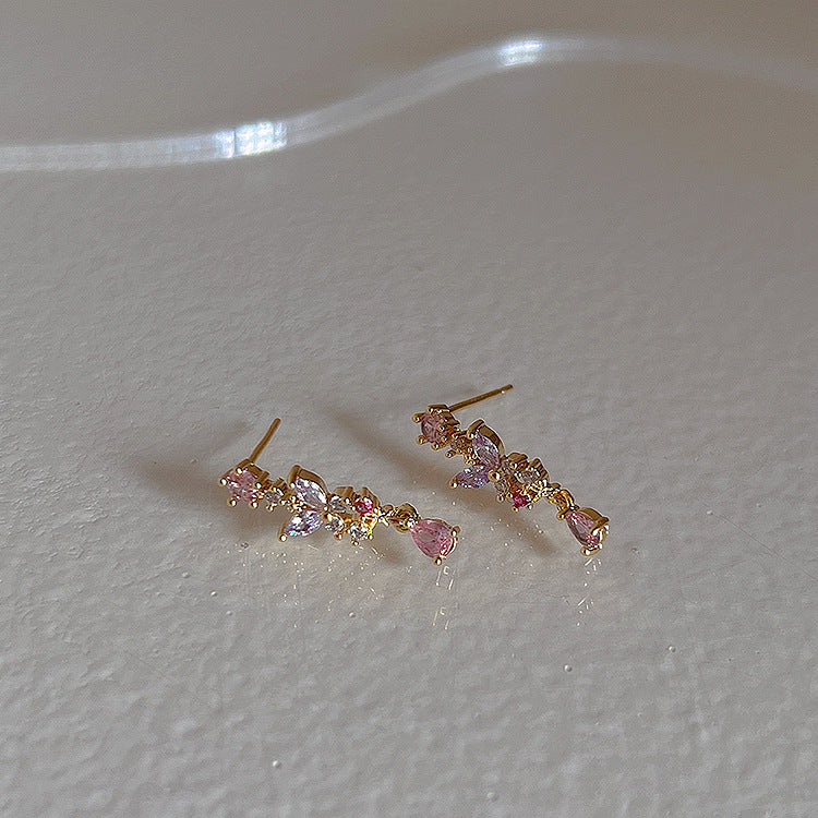 Butterfly Rhinestone Drop Earrings - DippedShop Wholesale - #5923