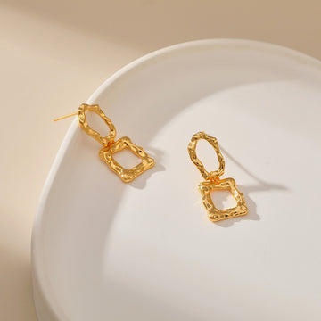 Irregular Corrugated and Wavy Drop Earrings DPJE1305