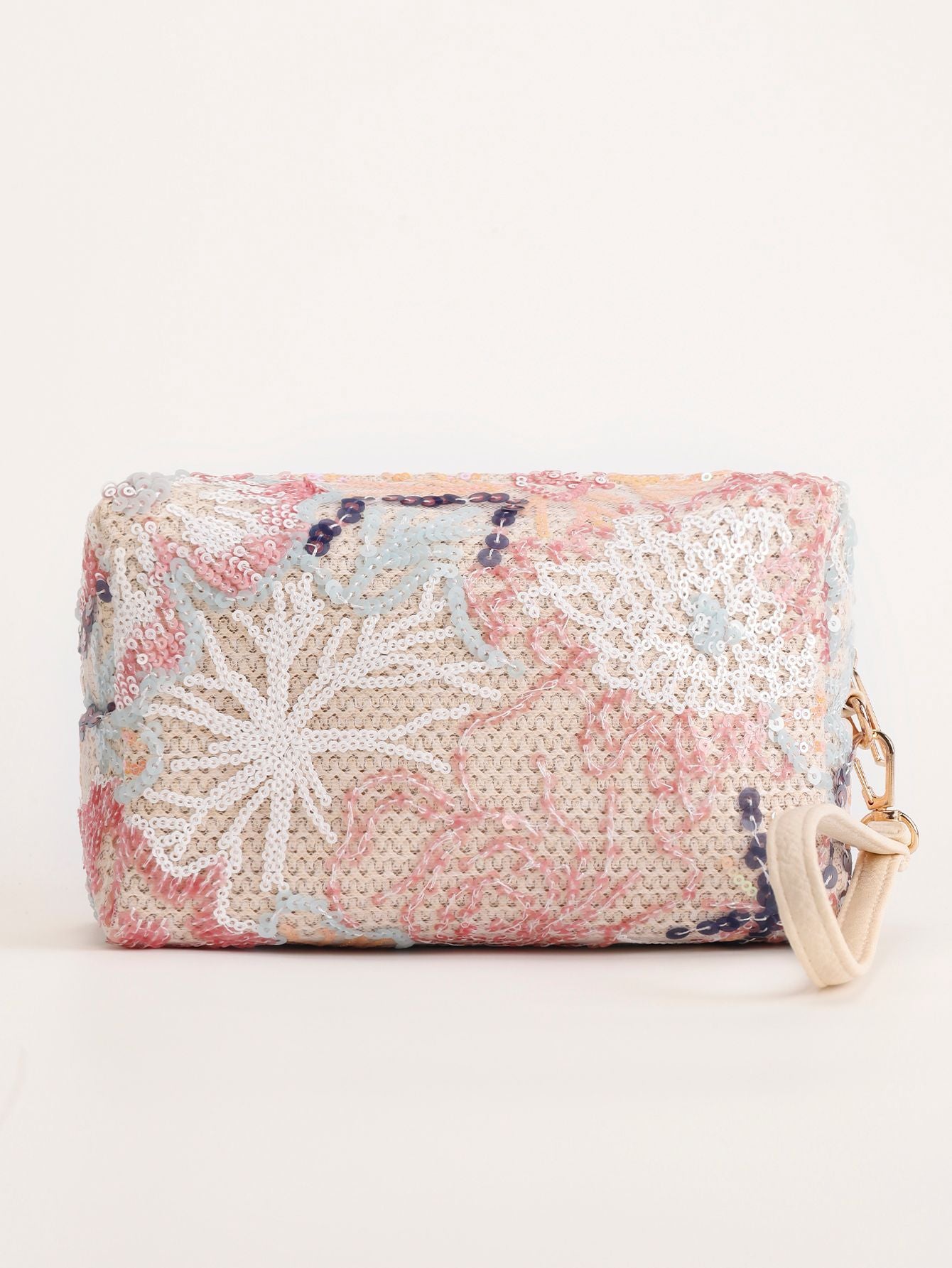 Sequin Embroidery Flower Makeup Bag MK2BLW6C5CO74