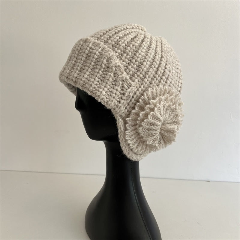 3D Flower Knit Beanie - DippedShop Wholesale - #5763