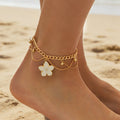 Gold Plated Blue Flower Pendan - DippedShop Wholesale - #8579