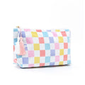Colorful Checkerboard Waterproof PVC Cosmetic Bag MK2BLW6C5CO23