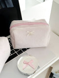 Minimalist Solid Color Bowknot Cosmetic Bag 6S5CO109