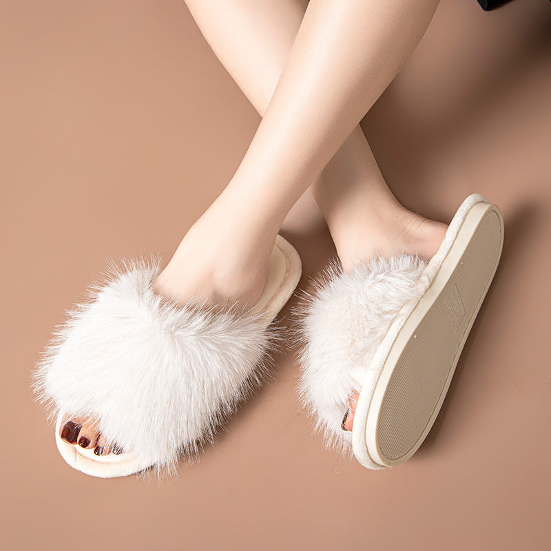 Fluffy Plush Indoor Slippers - DippedShop Wholesale - #1923