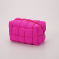 Simple Solid Color Quilted Shell Makeup Bag MK2BW6S10BOB94