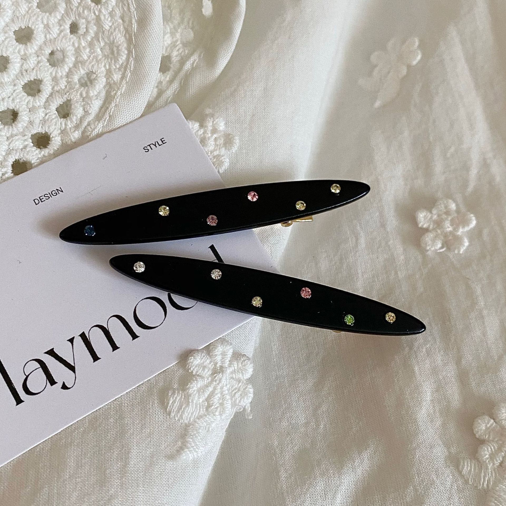 Colorful Dot Rhinestone Hair Clip - DippedShop Wholesale - #4787