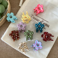 Sweet Polka Dots Mini Flower Hair Claw Clip 6W6HCP1288