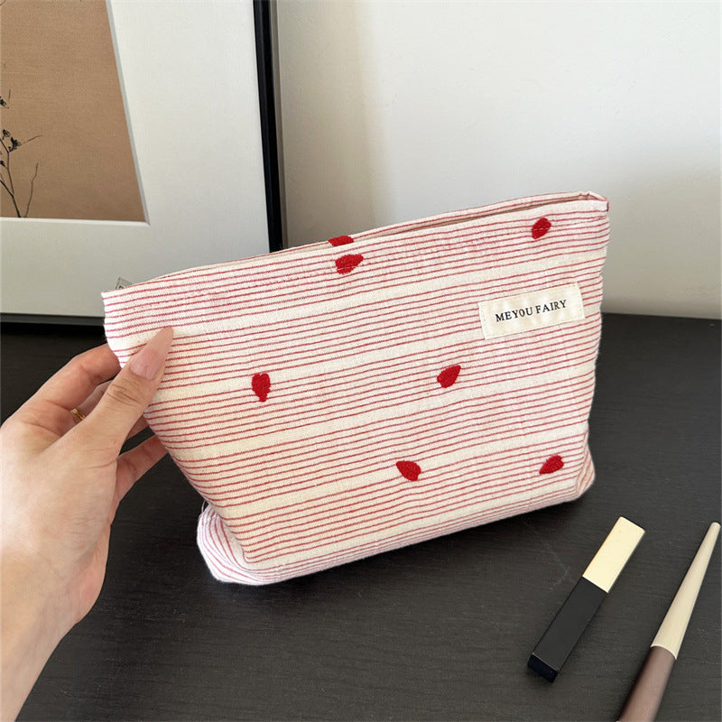 Striped Color Block Makeup Bag - DippedShop Wholesale - #5843
