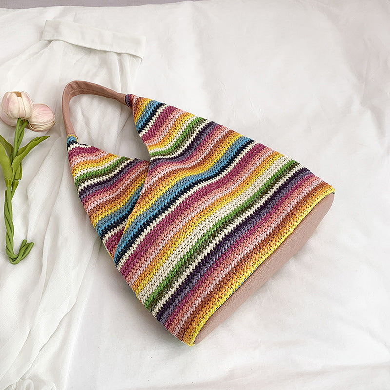 Trendy Colorful Woven Beach Shoulder Bag 6W10BBG2480