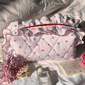 Flower Print Ruffle Cosmetic Bag - DippedShop Wholesale - #0307