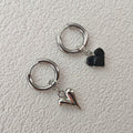 Heart Pendant CZ Hoop Earrings - DippedShop Wholesale - #7411