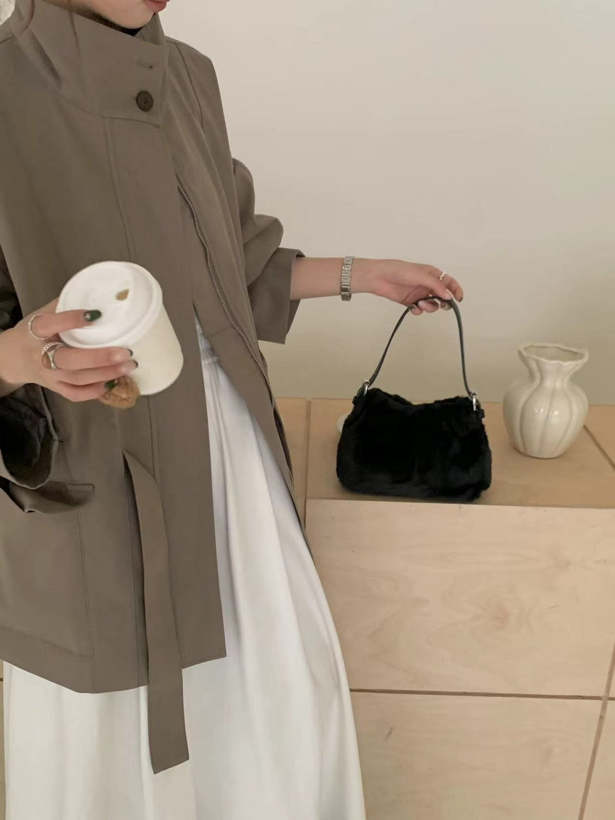 Fashion Fluffy Faux Fur Cloud Shoulder Bag 6W10BBG2395