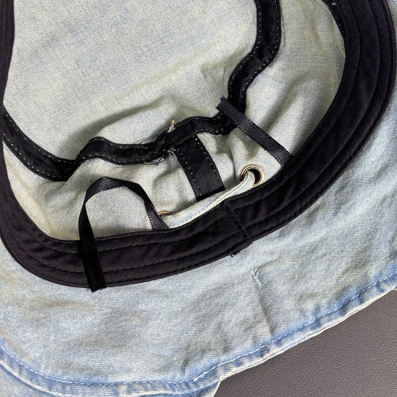 Vintage Wash Faded Denim Bucket Hats MK2COK6W6HAT363