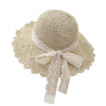Lace Bowknot Straw Hat - DippedShop Wholesale - #9011