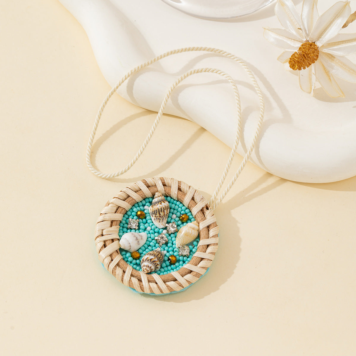 Rattan Woven Conch Bag Charm - DippedShop Wholesale - #5603
