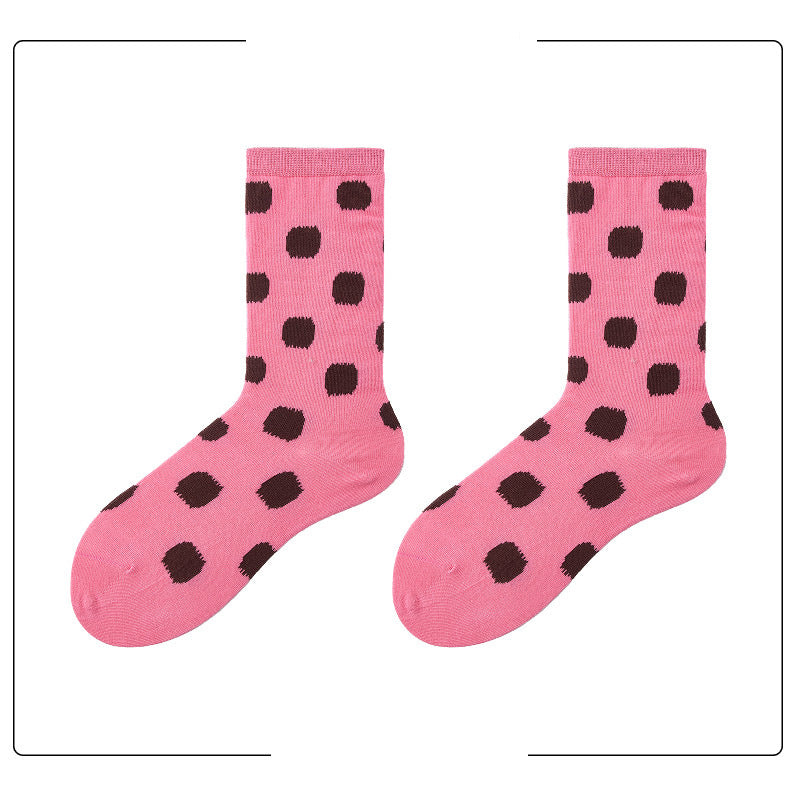 Polka Dot Slouch Crew Socks - DippedShop Wholesale - #4819