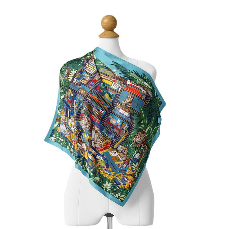 Tropical Jungle Silk Scarf - DippedShop Wholesale - #6579