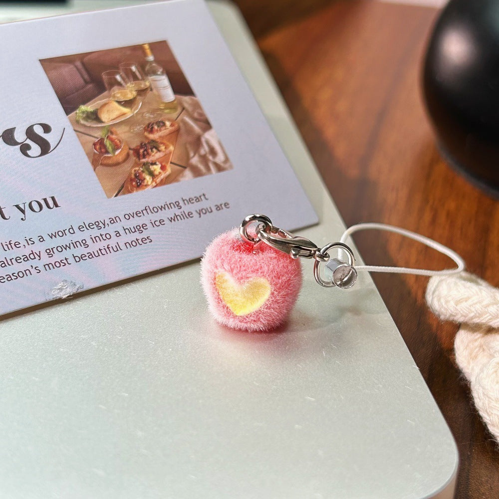 Stylish Plush Apple Pendant Keychain Bag Charm 6W10BBC672