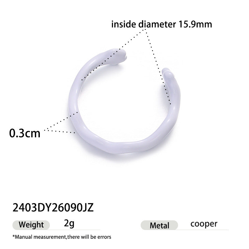 Cute Cat Paw Enamel Open Ring 6W6JRG249