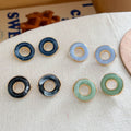 Fashion Hollow Out Resin Round Stud Earrings 6W6JER558