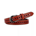 Trendy Hollow Out Solid Color Leather Belt 6W6JBT175