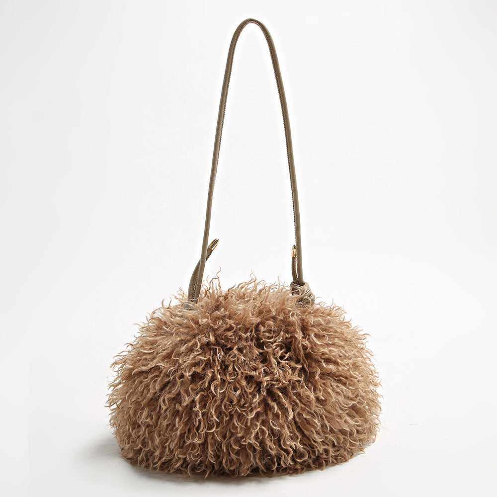 Fluffy Faux Fur Large Capacity Cloud Underarm Bag 6W10BBG2396