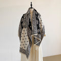 Reversible Paisley Jacquard Shawl Scarf - DippedShop Wholesale - #3443