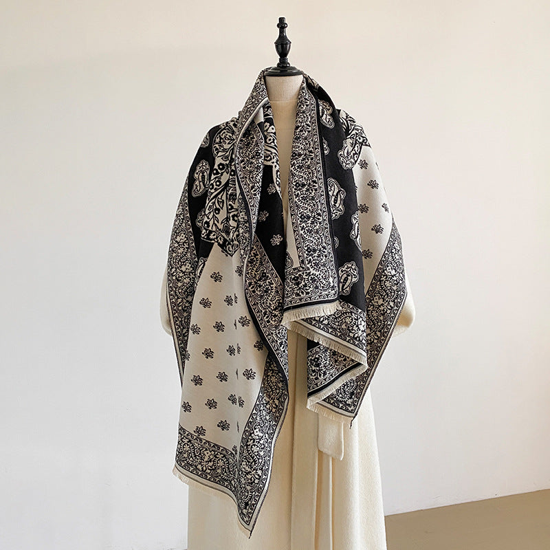 Reversible Paisley Jacquard Shawl Scarf - DippedShop Wholesale - #3443