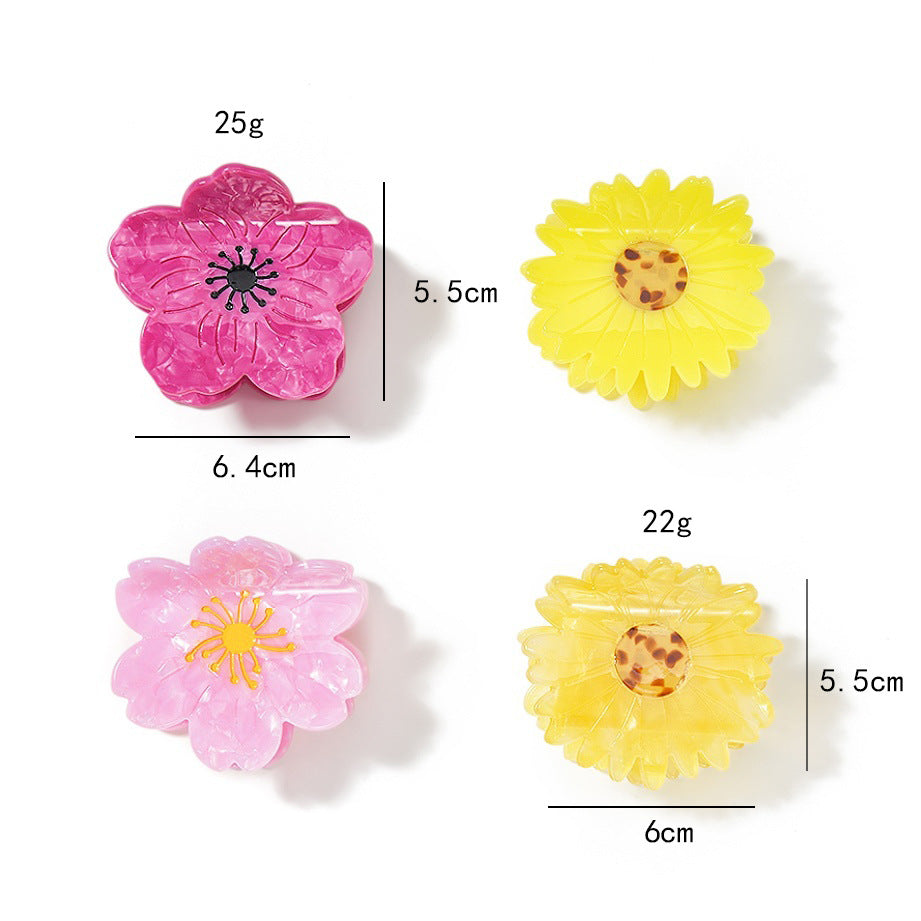 Cute Sweet Flower Beach Acetate Hair Claw 8AS6HCP325T