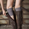 Diamond Crochet Short Cable Knit Boot Cuffs 6W8FSO882