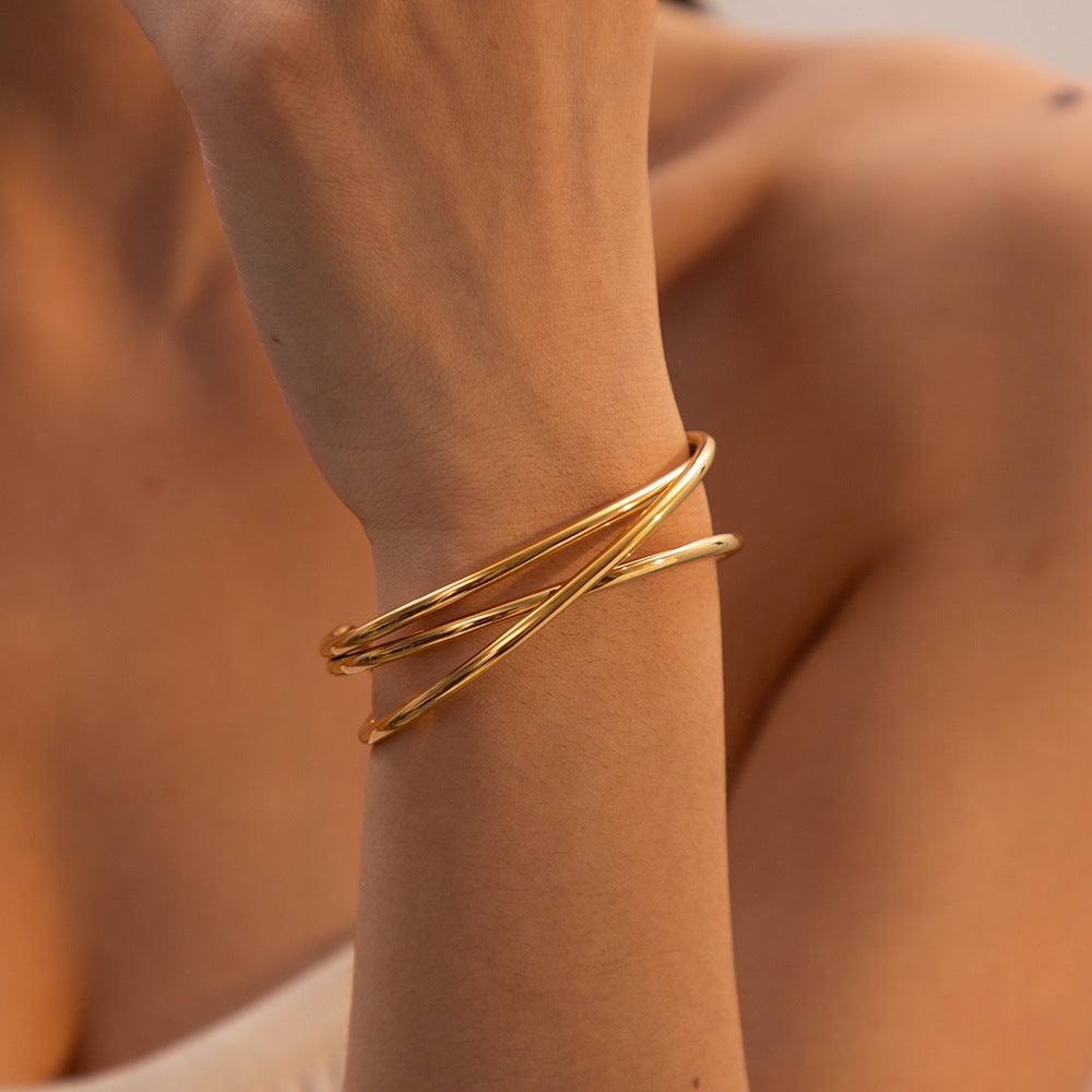 Minimalist Gold Plated Hollow - DippedShop Wholesale - #3075