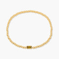 Luxury Square Rhinestone Gold Plated Beaded Bracelet 6W6JBR529