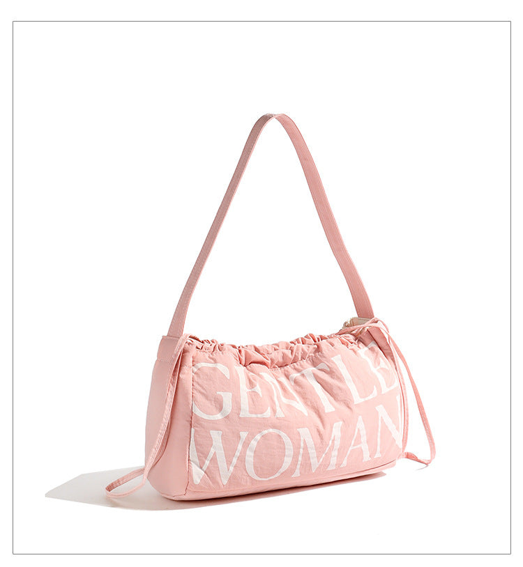 Drawstring Solid Puffer Underarm Shoulder Bag DP25G649