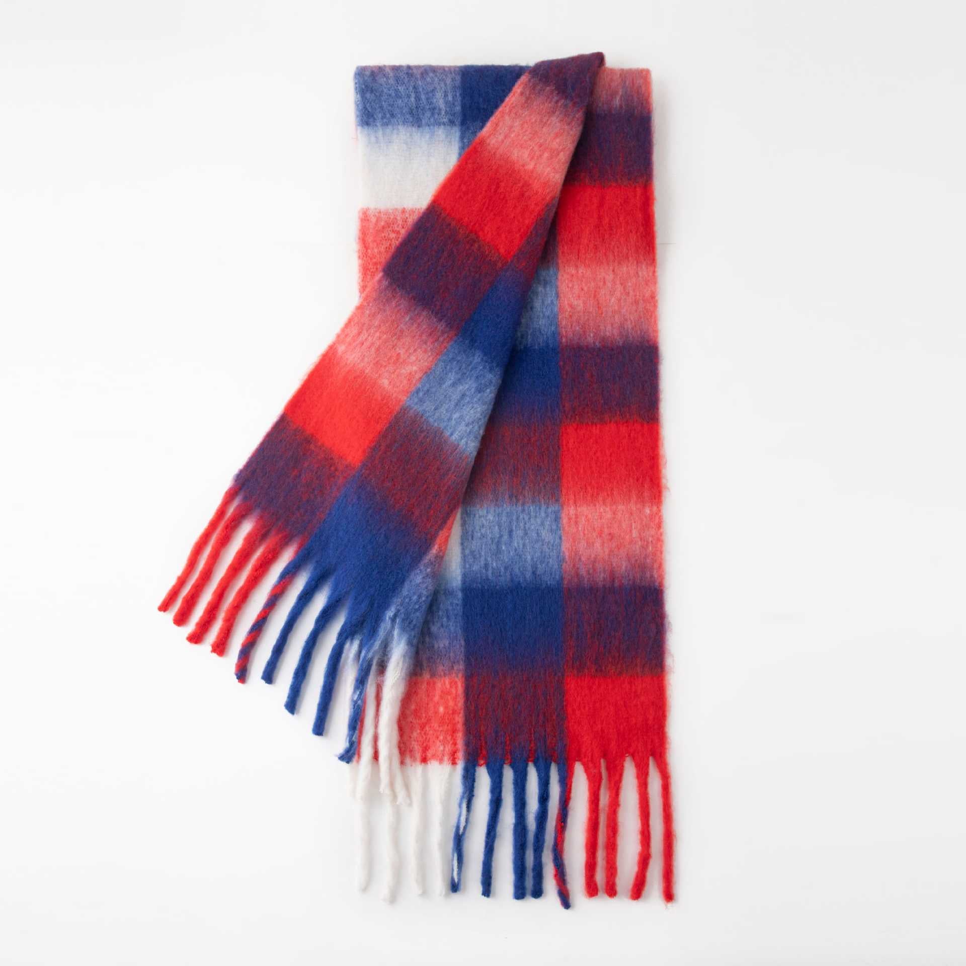 Colorful Plaid Tassel Warm Scarf 6W6NSW275